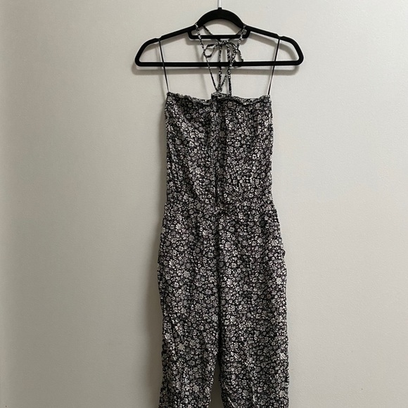 American Eagle Floral Smocked Halter Jumpsuit - Picture 2 of 9